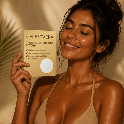 Celestvéra Tanning Microneedle Patches — Biological Self-Tanner, Zero DHA