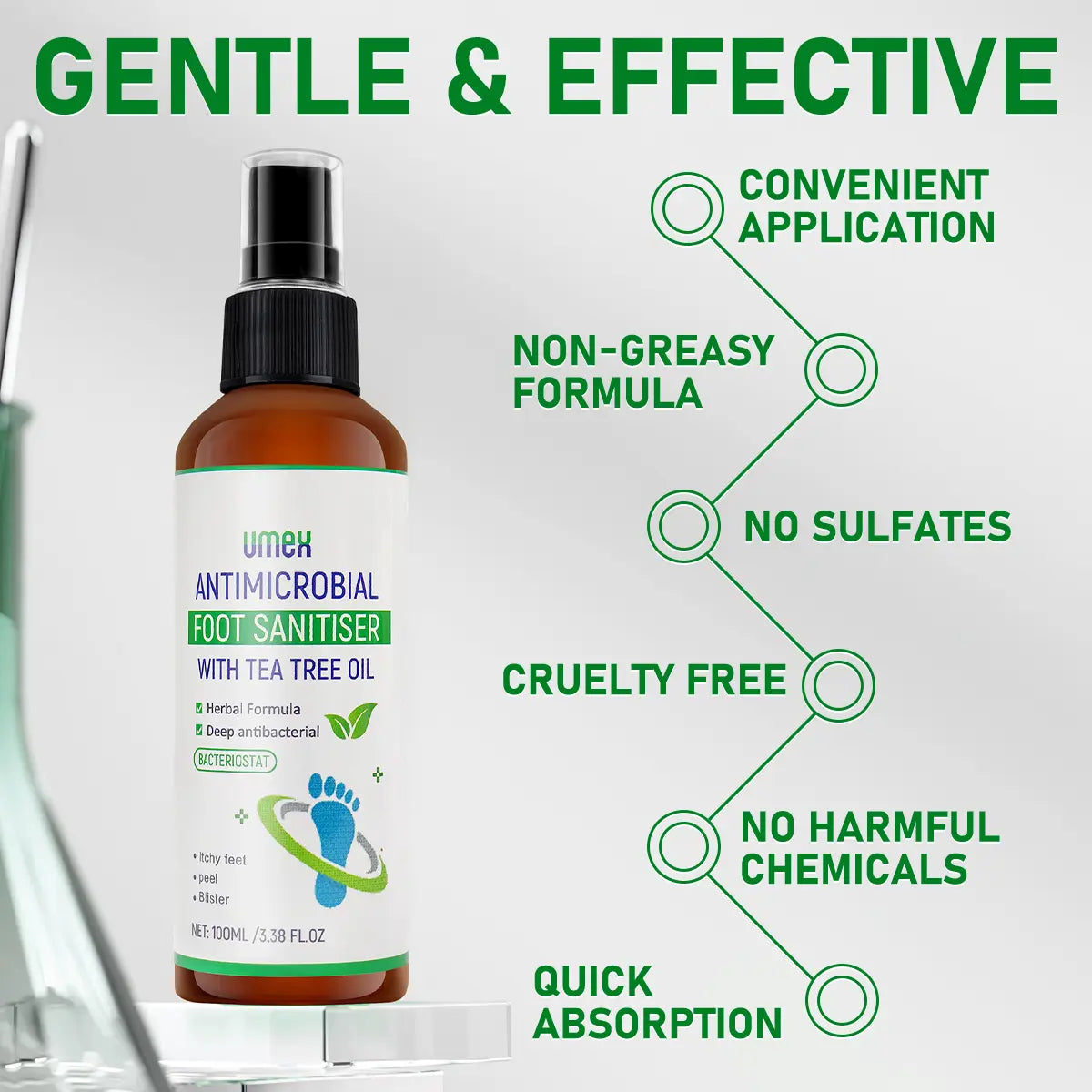 UMEX Tea Tree Foot Spray - Fast Fungus & Odor Elimination